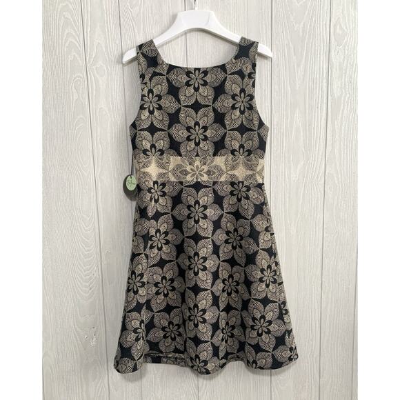 Eva Franco Kora Dress Gold Crush Black Sleeveless 8 NWT - Picture 4 of 7